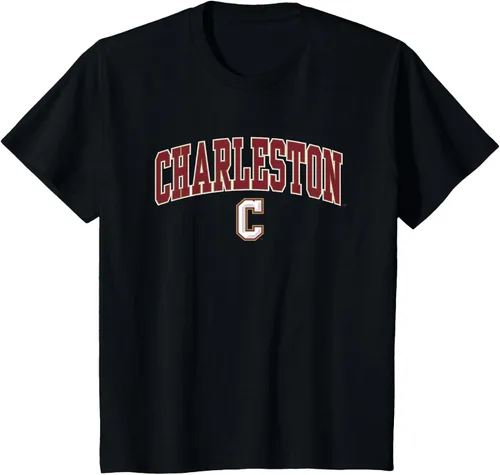 Vista 16 de Charleston Cougars Arch Over Logo - Camiseta con licencia oficial, Negro