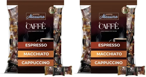 Vista 10 de Maestro Massimo IL Caffè Best Coffee Candy Envuelto individualmente, surtido con relleno - Macchiato, espresso, capuchino