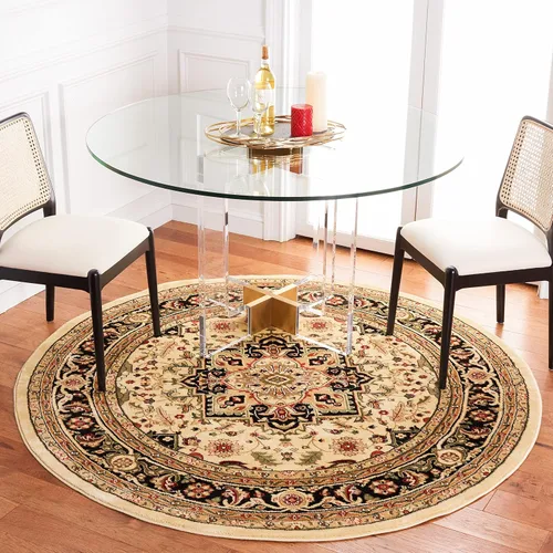 Vista 31 de SAFAVIEH Colección Lyndhurst Alfombra Decorativa - 2'3" x 4', marfil y rojo, diseño oriental tradicional, no desprende pelusa y de fácil cuidado