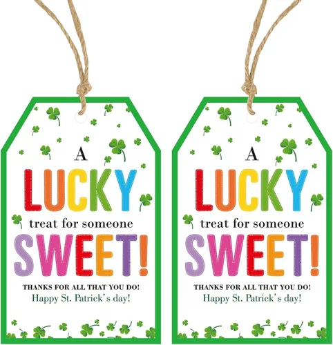 Vista 17 de Etiquetas de regalo de cumpleaños Anwyll - 50 piezas con cuerda para regalos, recuerdos de fiesta, baby shower - Etiquetas de papel con puntos