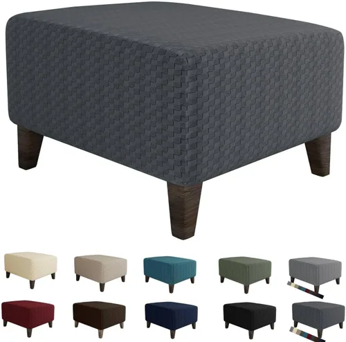 Vista 11 de MAXIJIN Fundas para otomano de jacquard, fundas protectoras para taburete plegable, protector de muebles, funda suave y gruesa rectangular