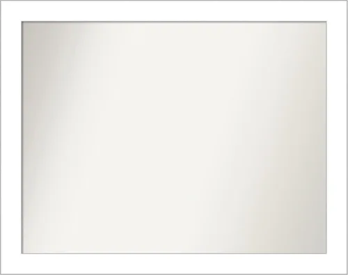 Vista 180 de Amanti Art Espejo de baño blanco para sobre el fregadero, 24 x 26 pulgadas, espejo rectangular blanco y blanco, marco de madera contemporáneo