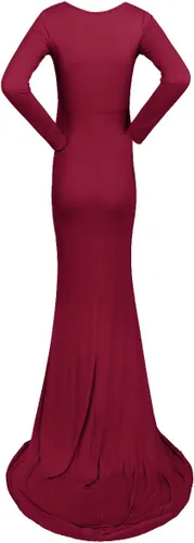 Vista 3 de Vestido elegante de maternidad para fotografía, de manga larga, ajustado, para el suelo, para baby shower, sesión de fotos