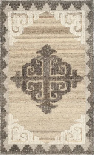 Vista 11 de SAFAVIEH Kenya Collection - Alfombra decorativa de 2 x 3 pies, marrón y carbón, lana tribal anudada a mano, ideal para zonas de alto tráfico