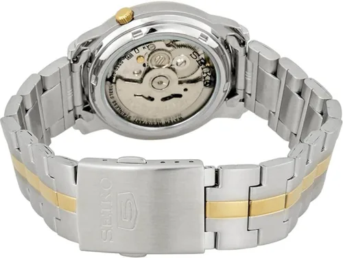 Vista 3 de SEIKO Reloj automático para hombre con esfera blanca serie 5 SNKL84K1, Azul, Reloj automático