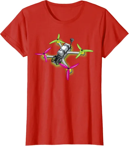 Vista 80 de Freestyle FPV Racing Drone Pilot Acro Quadcopter - Camiseta de sandía, Negro, S