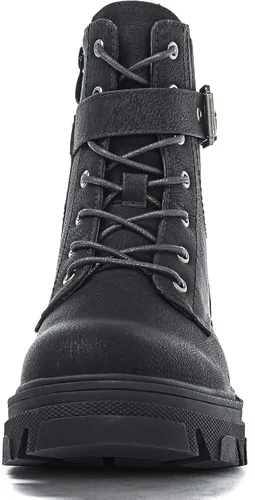 Vista 7 de GLOBALWIN Botas de combate para mujer, botas con cordones para mujer, botines para mujer, tacón bajo