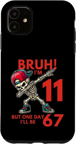 Vista 8 de Bruh I'm 11 But One-Day I'll Be 67 Retro 11th Birthday - Carcasa para iPhone 17