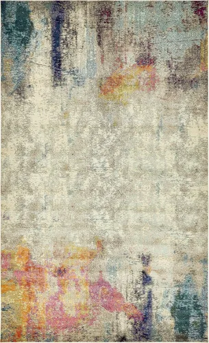 Vista 10 de Tapete abstracto Unique Loom, colección Estrella, moderno, multiárea, Polipropileno, Beige