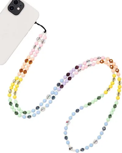 Vista 16 de Beaded Phone Charm Lanyard Strap Crossbody Fixed Beads Pearl Neck Chain