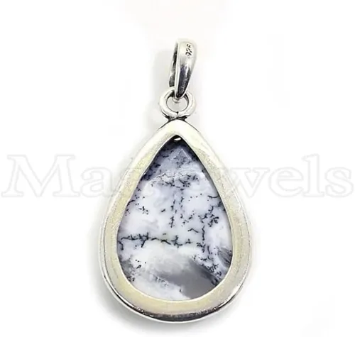 Vista 4 de Dendritic Agate Pendant, Dendritic Agate Jewelry, Gemstone Pendant, 925 Sterling Necklace, Agate Pendant, Silver Pendant, Handmade Pendant, Pendant