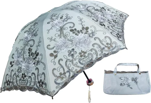 Vista 51 de WENDIN Sombrilla de encaje plegable vintage Paraguas gótico lluvia Anti-UV protección de encaje parasol cúpula Foto Props niñas sombrilla paraguas