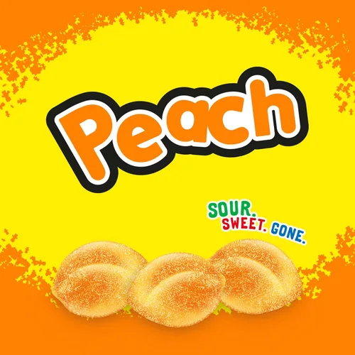 Vista 6 de SOUR PATCH KIDS Peach Soft & Chewy Gummy Candy, caramelos a granel, bolsas de 12-8.07 onzas