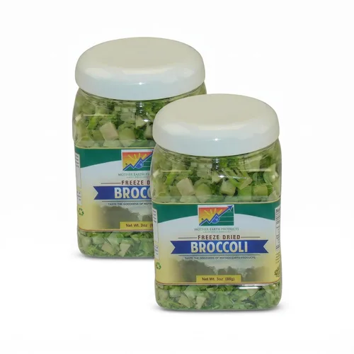 Vista 4 de Mother Earth Products Brócoli liofilizado, peso neto 3oz (85g)