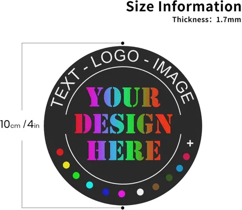 Vista 2 de Posavasos personalizados, resistentes al calor, antideslizantes, de cuero, para añadir tu foto, texto, logotipo, imagen para auto, taza de café