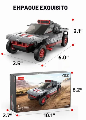 Vista 3 de RASTAR 10120 367 piezas de ladrillos de construcción para rueda oficial 1/30 libre Audi RS Q E-tron modelo coleccionable para jugar y exhibir