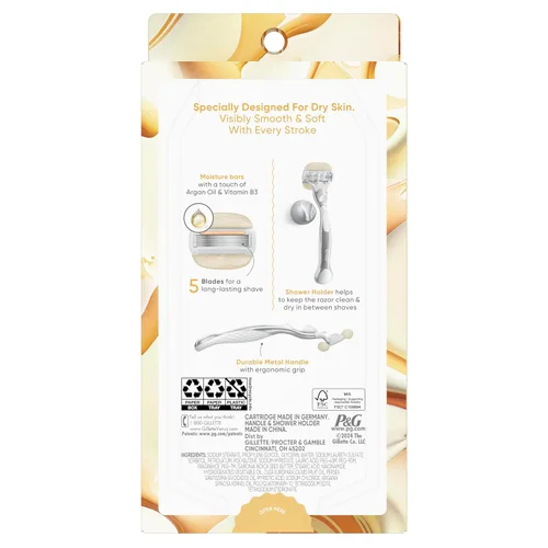 Vista 11 de Venus Moistureglide - Maquinilla de afeitar para mujer, mango reutilizable, 2 recambios de cuchillas de afeitar y soporte de ducha