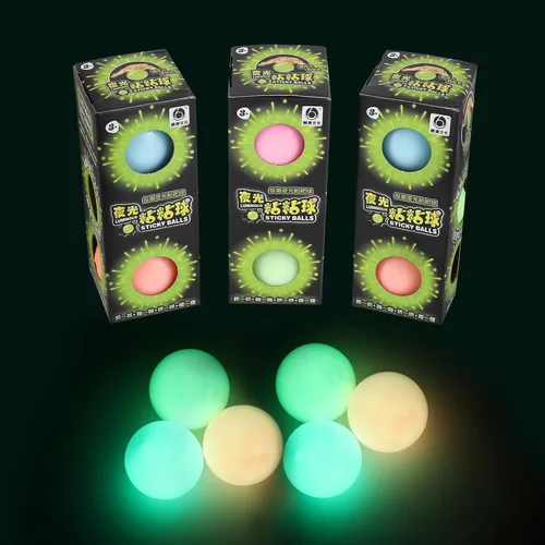 Vista 11 de 3 piezas de 2.4 pulgadas Bolas Lumi, Bolas de Ensueño, Bolas Adhesivas que Brillan en la Oscuridad que se Pegan al Techo, Aliviadores de Estrés