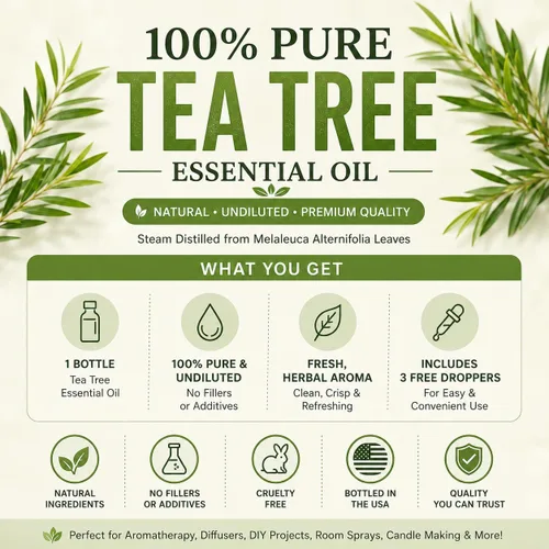 Vista 3 de GreenHealth Aceite esencial de árbol de té 100% puro - 1 fl oz