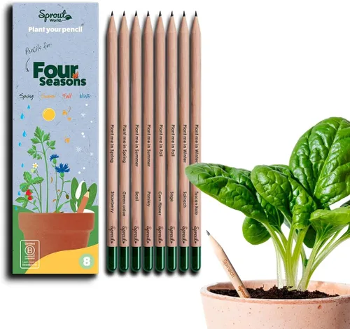 Vista 8 de Sprout Lápices de madera World Edición para profesores Lápices de madera plantables de grafito preafilados HB con semillas de flores, hierbas