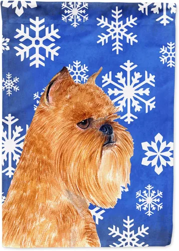 Vista 80 de Caroline's Treasures SC9374GF Bulldog English Snow flakes Holiday Garden Flag Buzón Bandera decorativa para patio exterior, patio, obras de arte