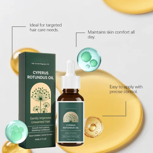 Vista 4 de Cyperus Rotundus - Aceite inhibidor del cabello para mujeres y hombres, aceite de depilación natural para ayudar a recrecimiento lento, suero