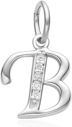 Vista 5 de Adabele Auténtica plata de ley brillante A-Z 26 letras pequeñas del alfabeto con circonita cúbica, colgante de diamantes de imitación resistente al