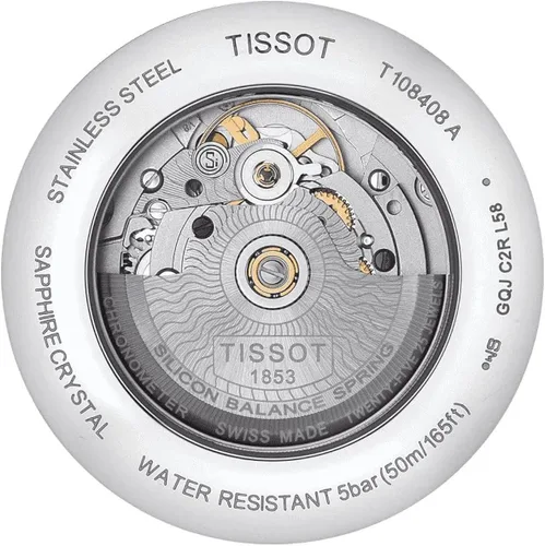 Vista 5 de Tissot Ballade COSC 316L - Reloj automático suizo con correa de cuero, marrón, 20 (Modelo T1084081603700), Marrón, Reloj automático