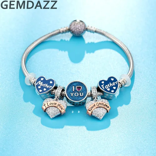 Vista 4 de GEMDAZZ Abalorio de plata de ley 925 para madre, padre, hija, hijo, hermana, nana, esposa, marido, abuela, amiga, madrina, hija, ahijada, cuentas