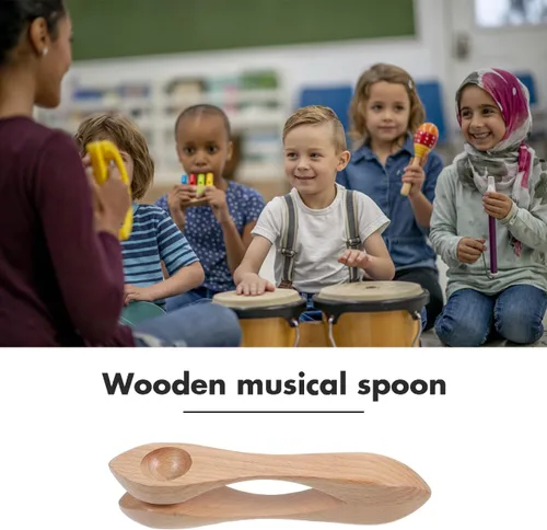 Vista 7 de GANAZONO Cucharas musicales de percusión tradicionales, instrumentos de percusión folclóricos de madera para sonido folclórico irlandés a