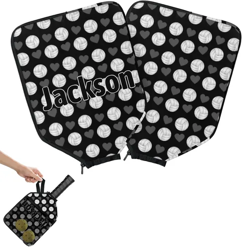 Vista 14 de Funda de paleta de pickleball personalizable, 1/2 paquetes de texto personalizado, nombre y foto, ajuste universal para hombres y mujeres