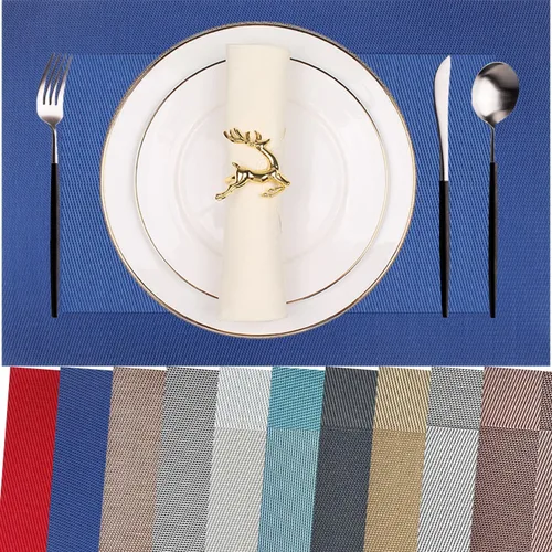 Vista 66 de Manteles individuales de vinilo resistentes al calor, lavables, fáciles de limpiar, manteles individuales de plástico para cocina, mesa de comedor