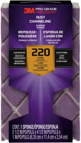 Vista 6 de 3M 2502PGP-120-UF Esponja de lijado ultra flexible de grano 120 de precisión de grado profesional, 4.5 x 2.5 x 1 pulgada