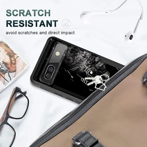 Vista 39 de Funda para Pixel 6A, funda protectora híbrida de doble capa resistente a prueba de golpes de policarbonato duro de silicona suave TPU para Google