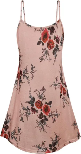 Vista 2 de SeSe Code Vestido Swing Casual de Verano Playa con Estampado Floral y Tirantes Delgados para Mujer