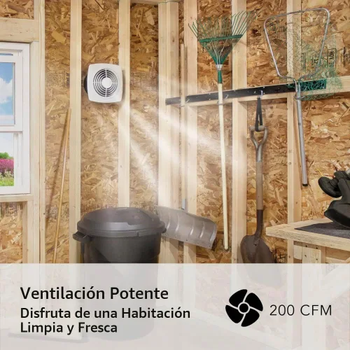 Vista 5 de Broan-NuTone 509 - Ventilador de ventilación a través de la pared, cubierta blanca, 200 CFM, 8.5 Sones, 8
