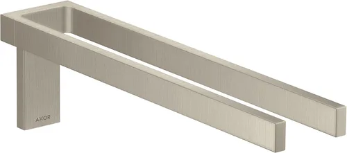 Vista 2 de AXOR Toallero rectangular universal con doble asa en cromo negro cepillado, 42622340