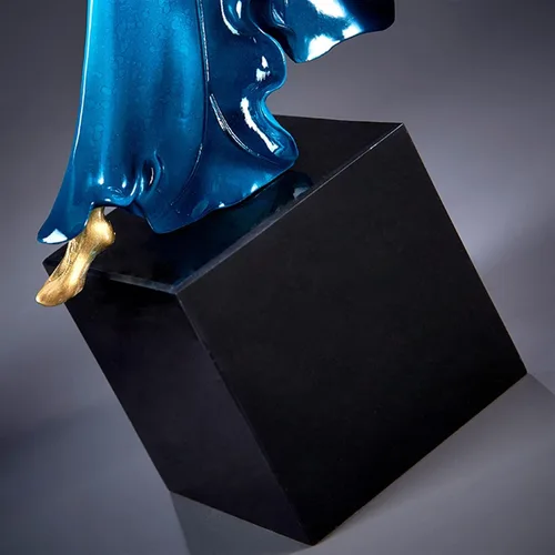 Vista 4 de Escultura china de feng shui, estatua de escritorio, adorno de personaje de niña, escultura de baile, adornos para porche, sala de estar