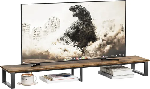 Vista 10 de aboxoo Elevador de TV de 45 pulgadas para TV de 32 a 60 pulgadas, estante elevador de TV, elevador de soporte de TV de mesa, mesa de monitor de Negro
