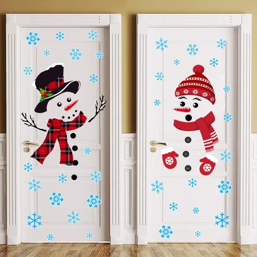 Vista 8 de IMISHM Decoraciones de Pared de Navidad Decoraciones de Puerta de Navidad Decoraciones de Ventana de Navidad Calcomanías de Puerta de Navidad