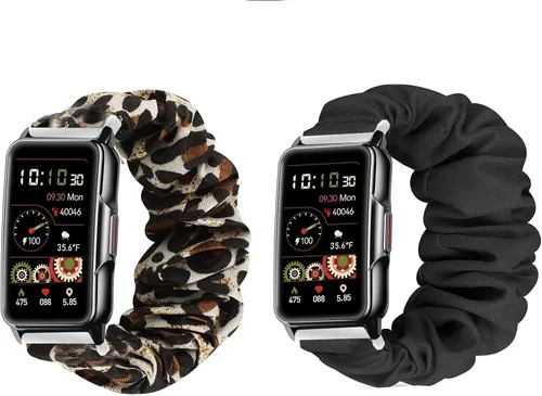 Vista 4 de Lamshaw Compatible con correas de reloj inteligente Mindrose, banda elástica de tela elástica para reloj para mujer, lindas correas de repuesto