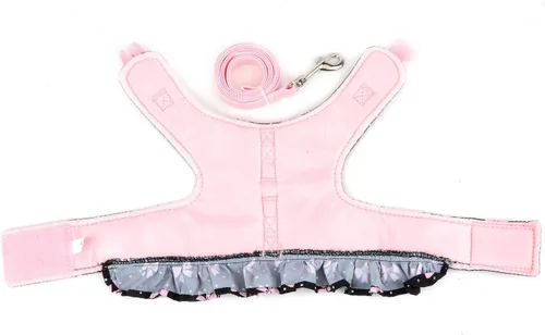 Vista 8 de SMALLLEE_LUCKY_STORE Vestido de arnés con lazo para perros pequeños, negro, XS Water-Resistant, Adjustable Fit, Padded, Escape-proof, Outdoor