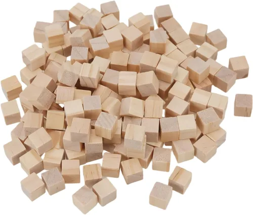 Vista 4 de LEXININ 2000 cubos de madera sin terminar, bloques de madera cuadrados en blanco de 0.4x0.4x0.4 in para proyectos de manualidades