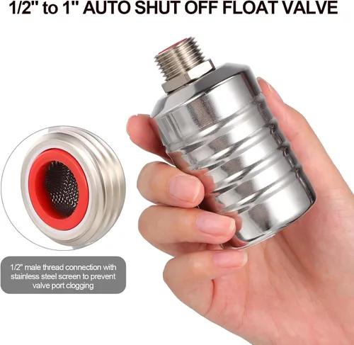 Vista 7 de 2pcs Stainless Steel Water Tower Float Valve 1/2" Threaded Automatic Water Level Control Valve for Fountain and Tank