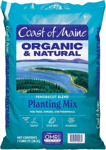 Vista 3 de Coast of Maine Penobscot Blend, 1 pies cúbicos (paquete de 4) mezcla de plantación orgánica y natural para árboles, arbustos y plantas perennes