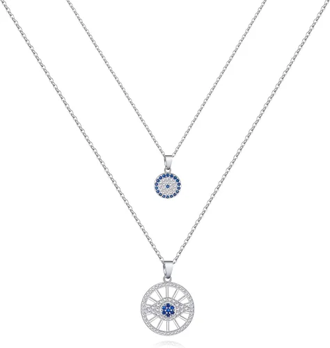 Vista 7 de Collar de Ojo Malvado para Mujer 18K Chapado en Oro Collar de Ojo Malvado en Capas Joyería de Ojo Malvado Hecha a Mano Collar de Protección