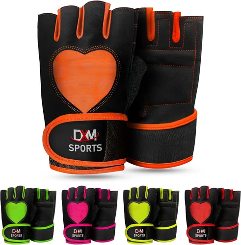 Vista 9 de DXM SPORTS Guantes de entrenamiento para mujer con soporte para muñeca, guantes de levantamiento de pesas para gimnasio, ciclismo, entrenamiento