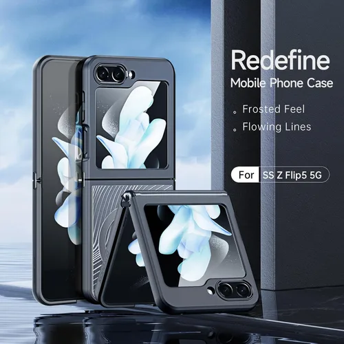 Vista 2 de Funda para Galaxy Z Flip 5 (2023), [protector de pantalla integrado] compatible con protección MagSafe a prueba de golpes, funda magnética mate