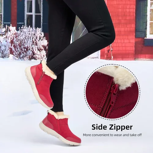 Vista 3 de TIOSEBON Botines de invierno para mujer, antideslizantes, resistentes para caminar, senderismo