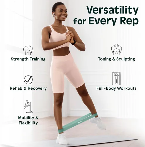 Vista 12 de Retrospec Activate Resistance Loop Band Set for Working Out, Home Fitness, Toning, Stretching & Exercise - Lightweight & Portable for Men & Women